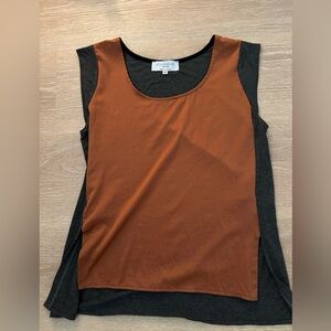 Allison Izu bronze and dark gray Top